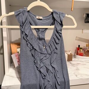 Women's Ruffled Blue Top